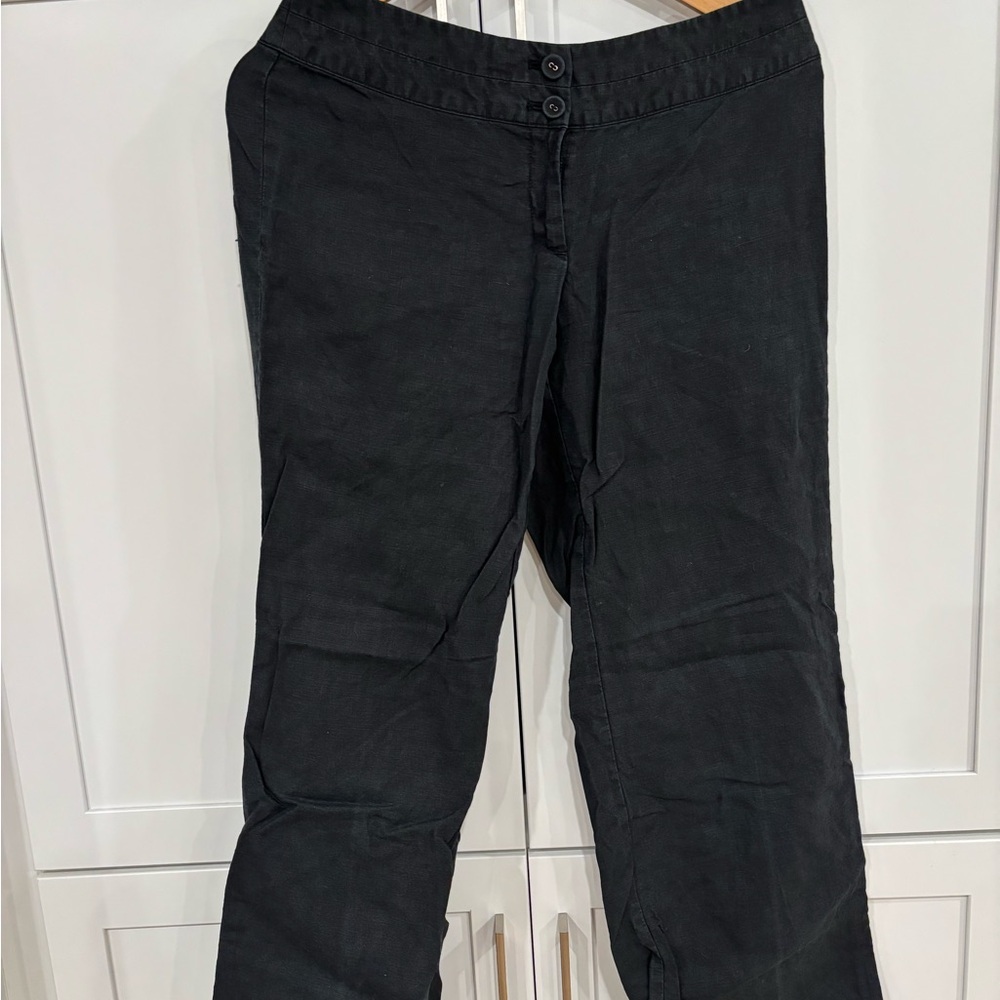 J. Jill Charcoal Linen Trousers